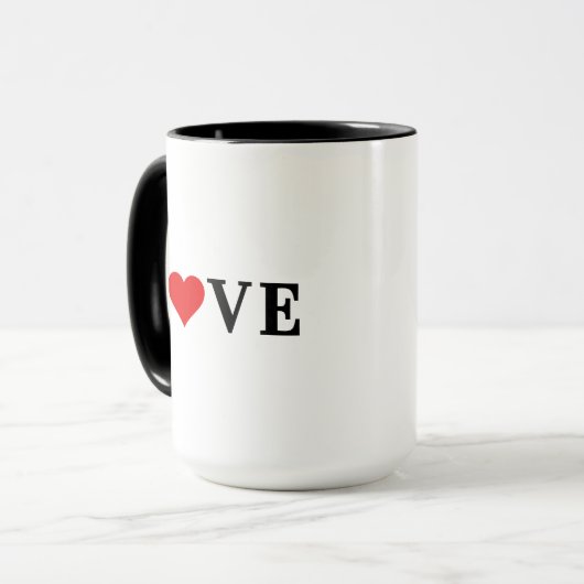 Mug Classique AMOUR Coeur Élégant minimaliste (Devant gauche)