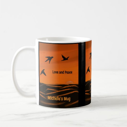 Mug classique Amour et Paix, 11 oz (Gauche)