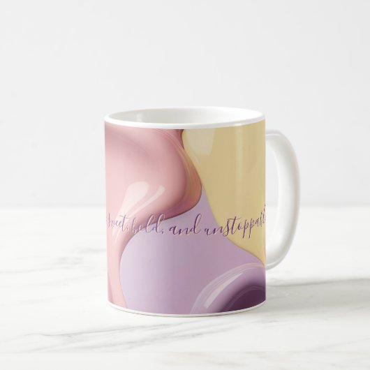 Mug classique au graphique abstrait stylisé (Devant droit)