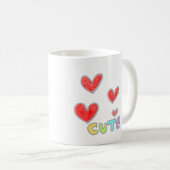 Mug Classique avec des cœurs rouges mignons (Devant droit)