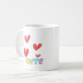 Mug Classique avec des cœurs rouges mignons (Devant gauche)