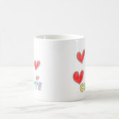 Mug Classique avec des cœurs rouges mignons (Centre)