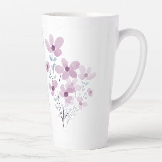 Mug classique avec fleurs violettes (Droite)