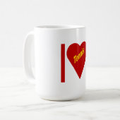 Mug classique blanc I LOVE TENNIS (Devant gauche)