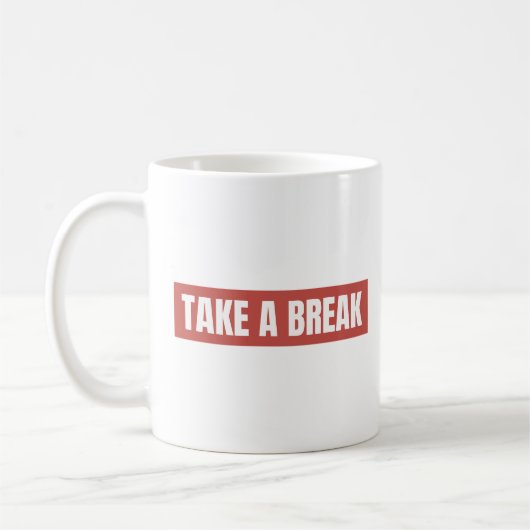 Mug classique bloc rouge Take A Break (Gauche)