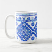Mug classique Broderie ukrainienne bleu sur bleu (Gauche)