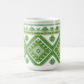 Mug Classique Broderie Ukrainienne Verte (Centre)