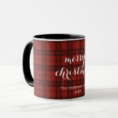Mug Classique carreaux de Noël joyeux Festif - (Devant gauche)