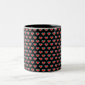 Mug Classique Cœurs Noir - Tri Color, 325 ml (Centre)
