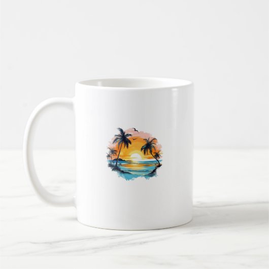 Mug Classique Coucher de Soleil Tropical – Design (Gauche)