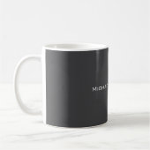 Mug Classique Créatif Tendance Gris foncé & Blanc (Gauche)