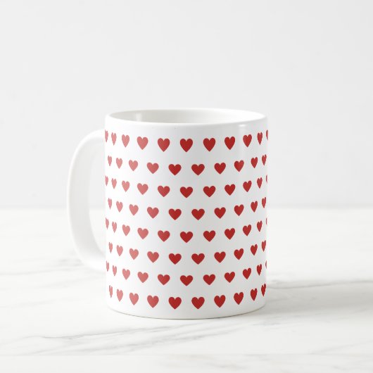 Mug Classique Cute Chic Petits Coeurs Rouges Minimalis (Devant gauche)
