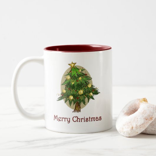 Mug classique d'arbre de Noël (Avec donut)