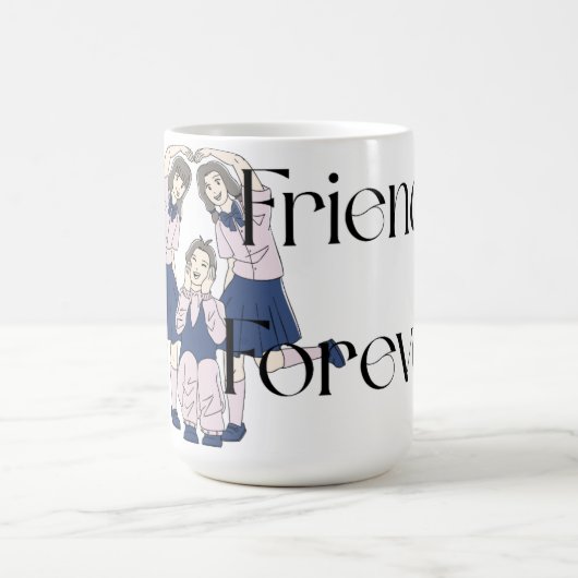 Mug Classique de Style Anime 'Amis pour Toujours' (Centre)