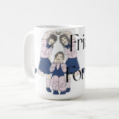 Mug Classique de Style Anime 'Amis pour Toujours' (Devant gauche)