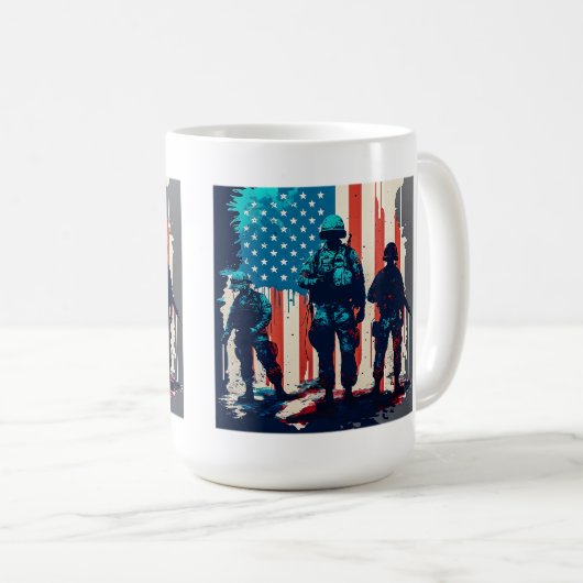 Mug classique des soldats américains, 15 oz (Devant droit)