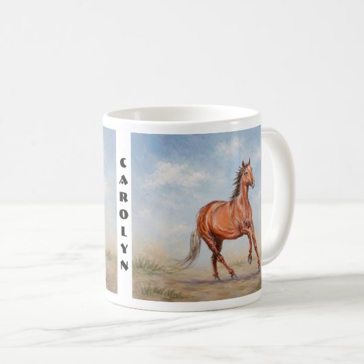 Mug Classique du cheval majestueux (Devant droit)