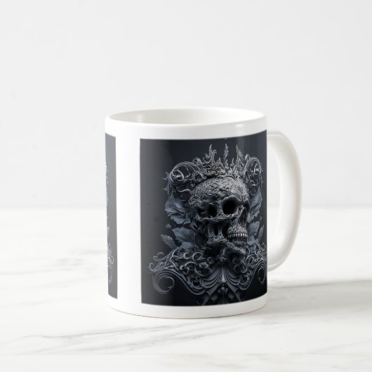 Mug classique du crâne orné, 11 oz (Devant droit)