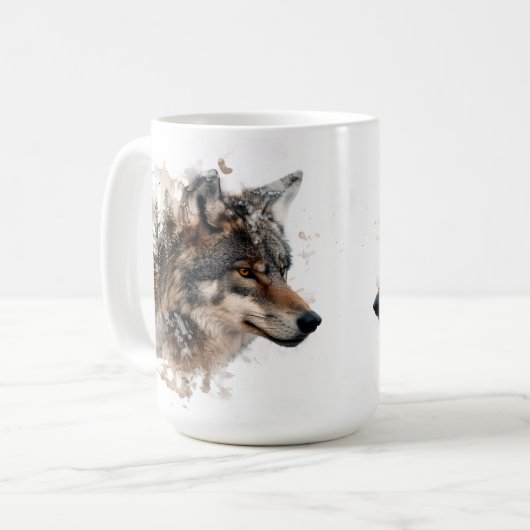Mug classique du loup hypnotisant (Devant gauche)