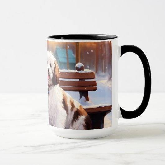 Mug classique d'une fille mignonne avec DOG (Droite)