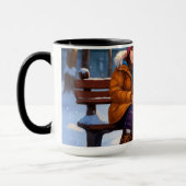 Mug classique d'une fille mignonne avec DOG (Gauche)