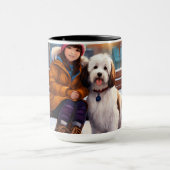 Mug classique d'une fille mignonne avec DOG (Centre)