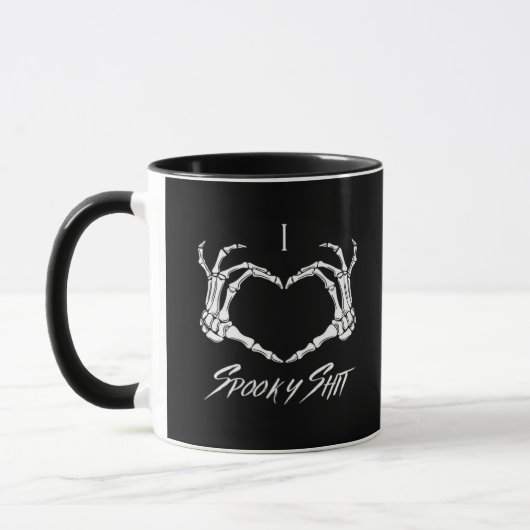Mug Classique éffrayant - Squelette Mains Coeur (Gauche)