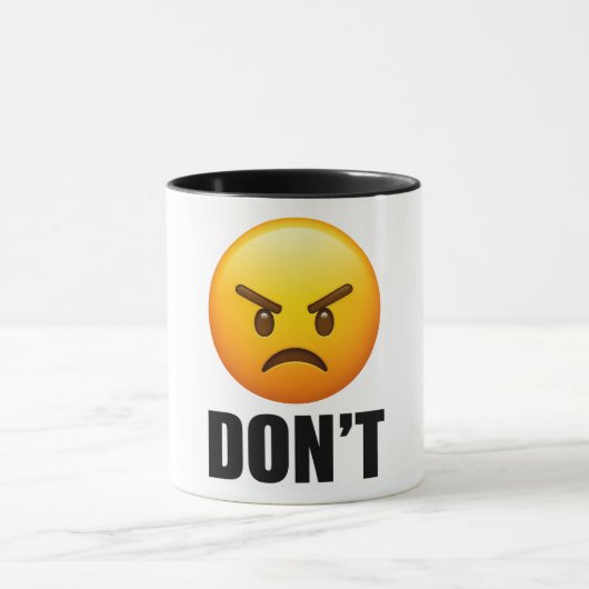Mug Classique Emoji Colère NE FAIS PAS (Centre)
