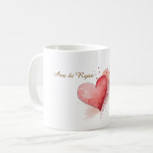 Mug Classique en Aquarelle avec Nom de Couple Pers (Devant gauche)