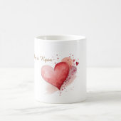 Mug Classique en Aquarelle avec Nom de Couple Pers (Centre)