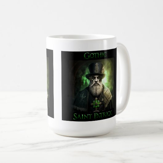 Mug classique gothique Saint Patrick, 15 oz (Devant droit)
