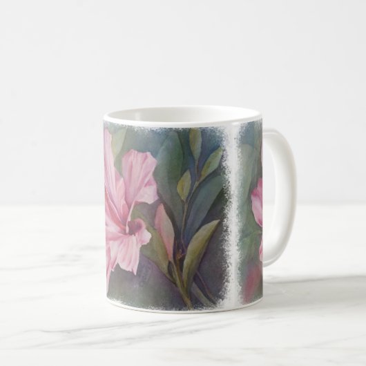 MUG CLASSIQUE HIBISCUS ROSE (Devant droit)