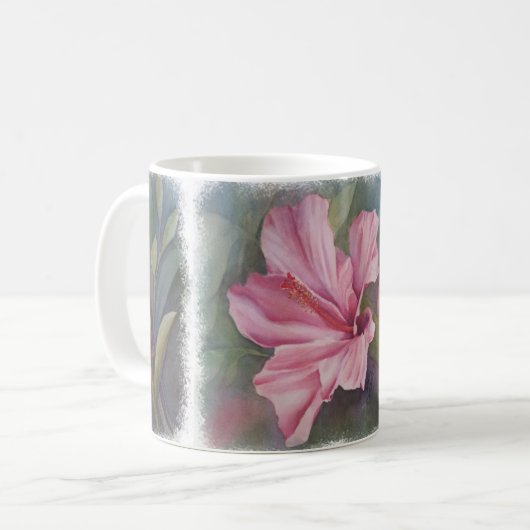 MUG CLASSIQUE HIBISCUS ROSE (Devant gauche)