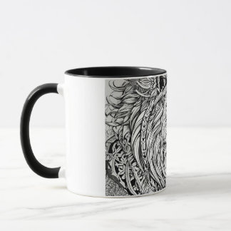 Mug classique inspiré par la tête de lion tribale
