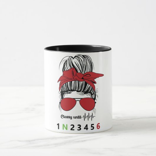 Mug Classique jusqu'à... Funny Motorcycle (Centre)