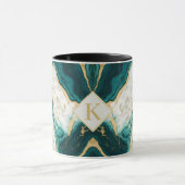 Mug Classique K en marbre sarcelle et or (Centre)