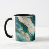 Mug Classique K en marbre sarcelle et or (Gauche)