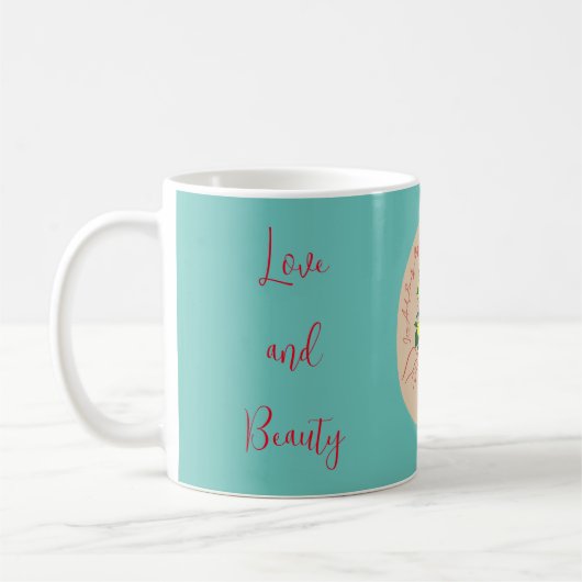 Mug Classique : L'amour et la beauté vont toujours (Gauche)