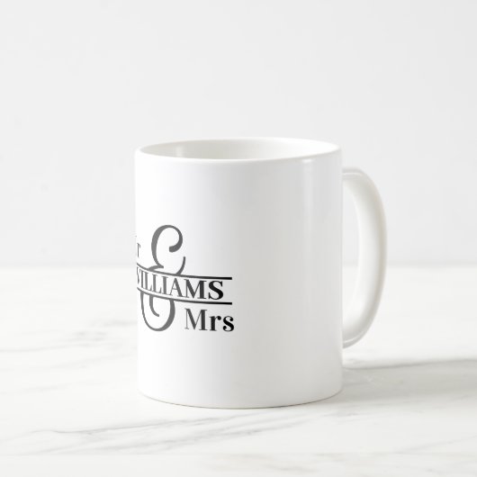 Mug classique Mariage monogramme (Devant droit)