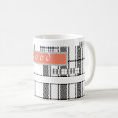 Mug classique moderne chic plaqué noir et blanc (Devant droit)