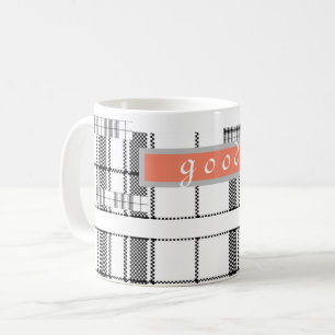 Mug classique moderne chic plaqué noir et blanc