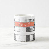 Mug classique moderne chic plaqué noir et blanc (Centre)