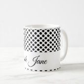 Mug classique monogrammed pois noir et blanc (Devant droit)
