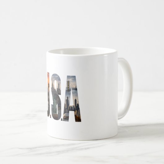 Mug Classique, Mug Drapeau USA – Café Esprit Améri (Devant droit)