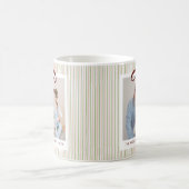 Mug Classique Noël Ruban Rouge Rayures Rose Vert (Centre)