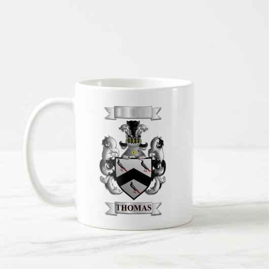 Mug Classique Nom de Famille Thomas et Logo (Gauche)