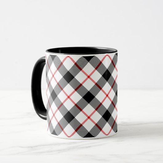 Mug classique rouge noir et blanc (Devant gauche)