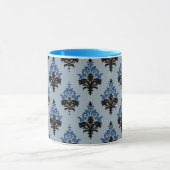 Mug Classique style Damassé bleu et noir (Centre)