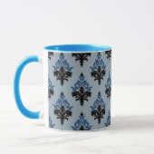 Mug Classique style Damassé bleu et noir (Gauche)