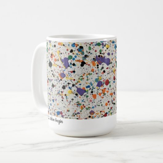 MUG CLASSIQUE - SUR CONFETTI BLANC (Devant gauche)